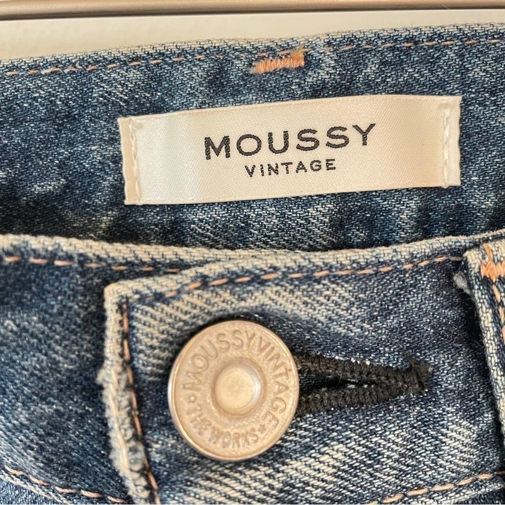 Moussy Vintage Denim High-rise Marshall Boyfriend Distressed Jean 100% Cotton 25 - Picture 7 of 12